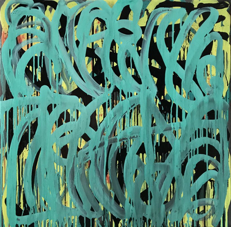 Opium tea, email a akryl na plátně, 70 x 70 cm, 2017
